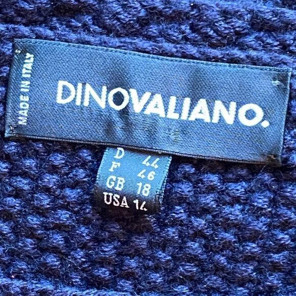 0329 Vintage Dino Valiano 80’s Navy Sweater Knit Buttons and Trim Size 14 - Picture 8 of 10
